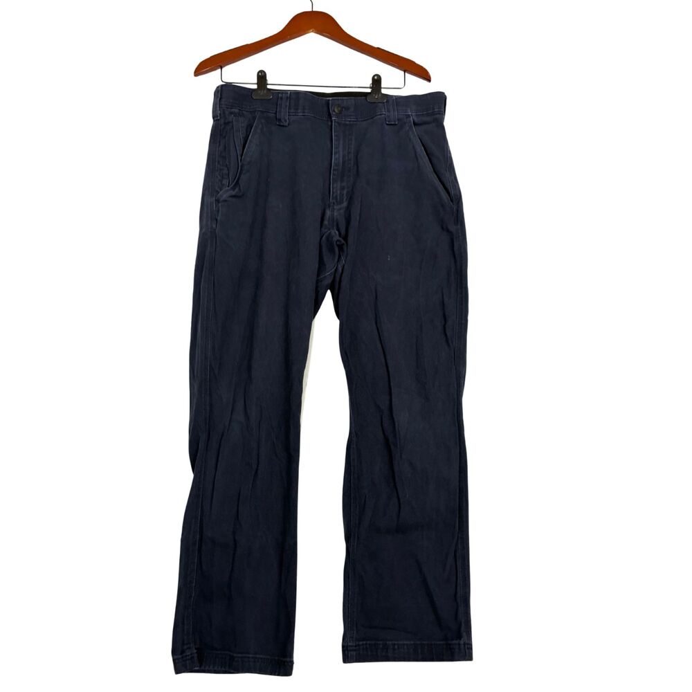 CAT Caterpillar Mens 34x30 Navy Blue Work Pants Stretch Cotton Utility Carpenter